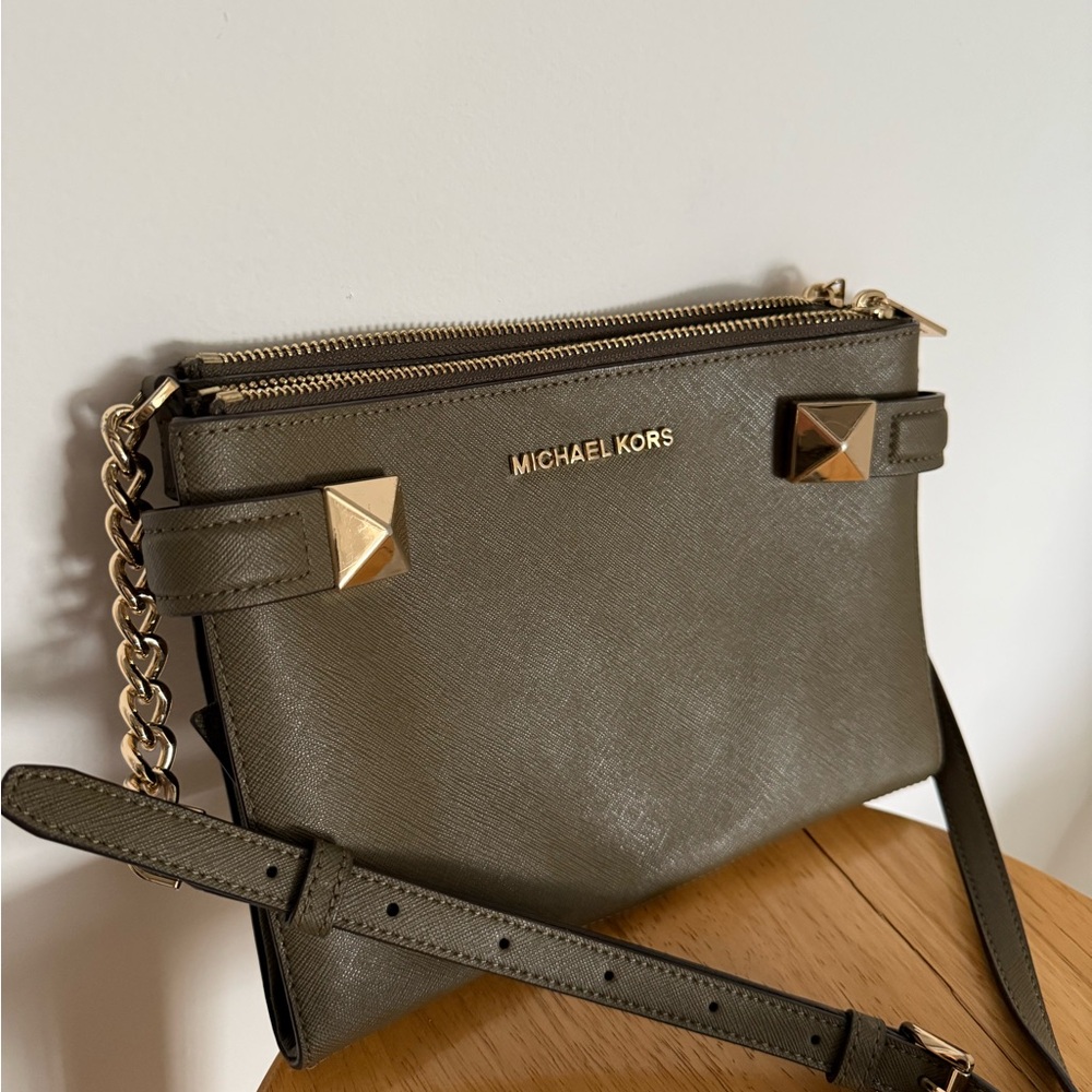 Michael Kors Olive Green Crossbody Bag